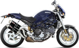 Double Sortie D'Échappement Homologuée Au Niveau Sonore Gp Acier Noir - Mivv Compatible Avec Ducati Monster S4R (2003-2005)