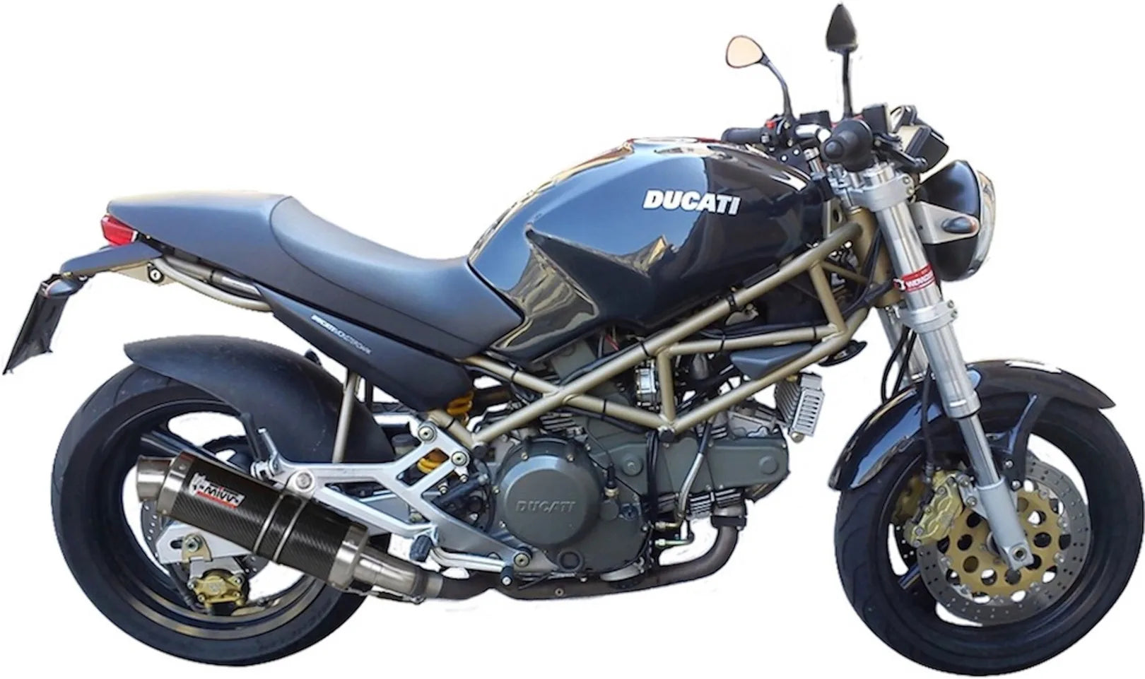 Double Sortie D'Échappement Homologuée Au Niveau Sonore Gp Carbon - Mivv Compatible Avec Ducati Monster 900 (1999-2002)