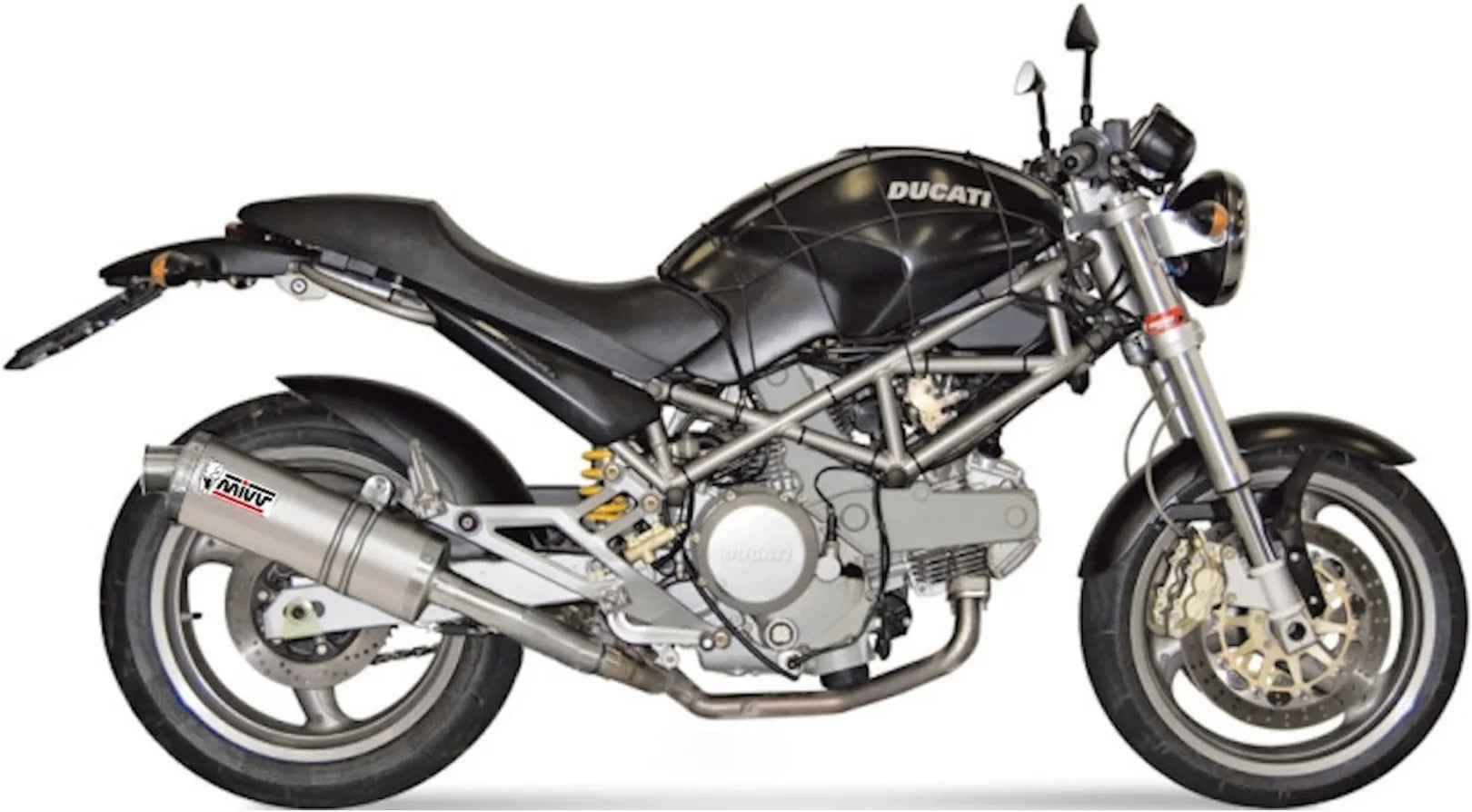 Double Sortie D'Échappement Homologuée Au Niveau Sonore Oval Acier - Mivv Compatible Avec Ducati Monster 800 (2003-2005)