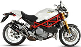 Double Sortie D'Échappement Homologuée Au Niveau Sonore Gp Acier Noir - Mivv Compatible Avec Ducati Monster S4Rs (2006-2008)