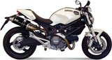 Double Sortie D'Échappement Avec Catalyseur Et Homologation Acoustique Gp Acier Noir - Mivv Compatible Avec Ducati Monster 696 (2008-2014)