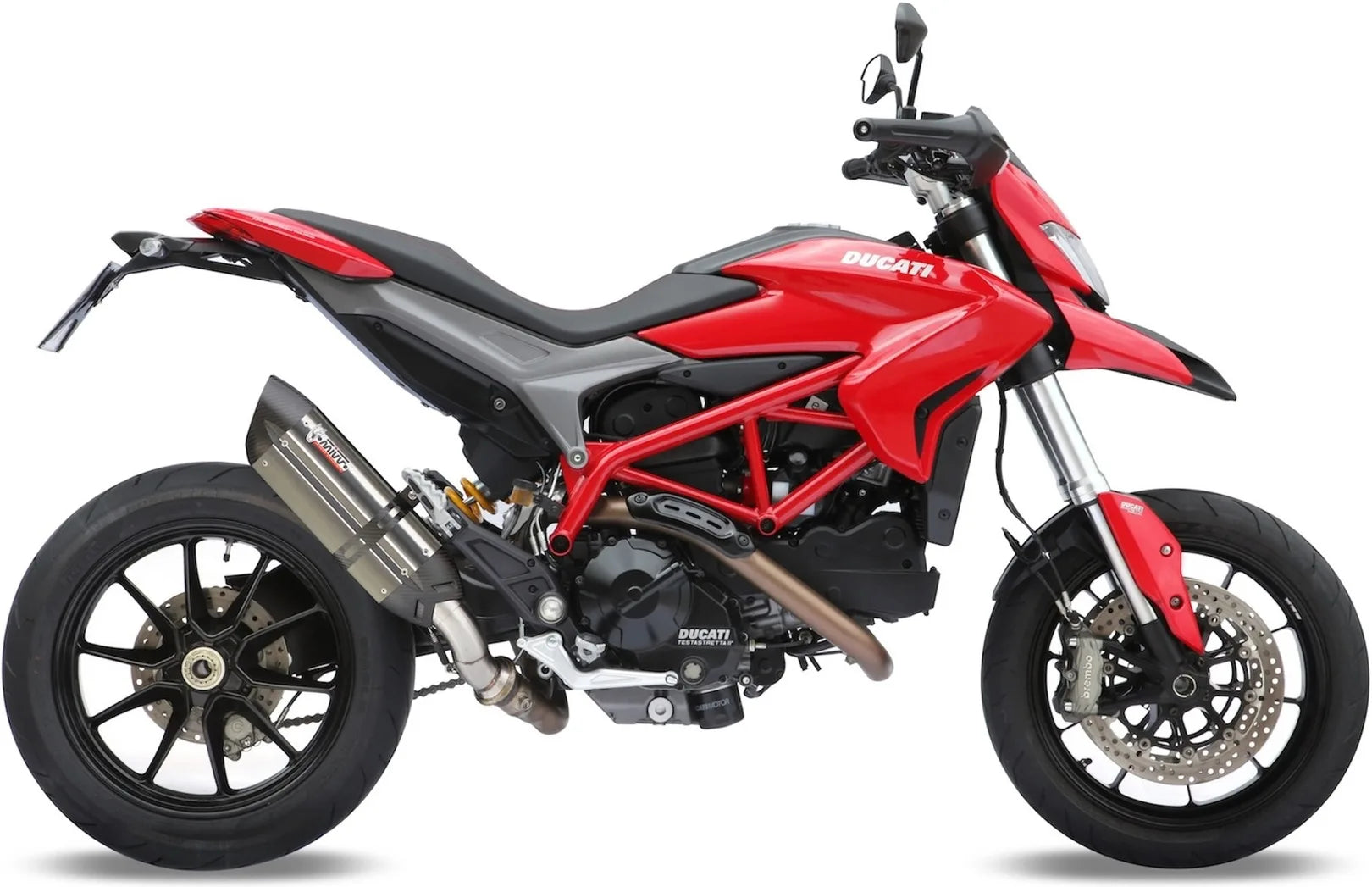 Système D'Échappement Catalytique Avec Homologation Acoustique Suono Acier Carbon - Mivv Compatible Avec Ducati Hypermotard 821 (2013-2015)