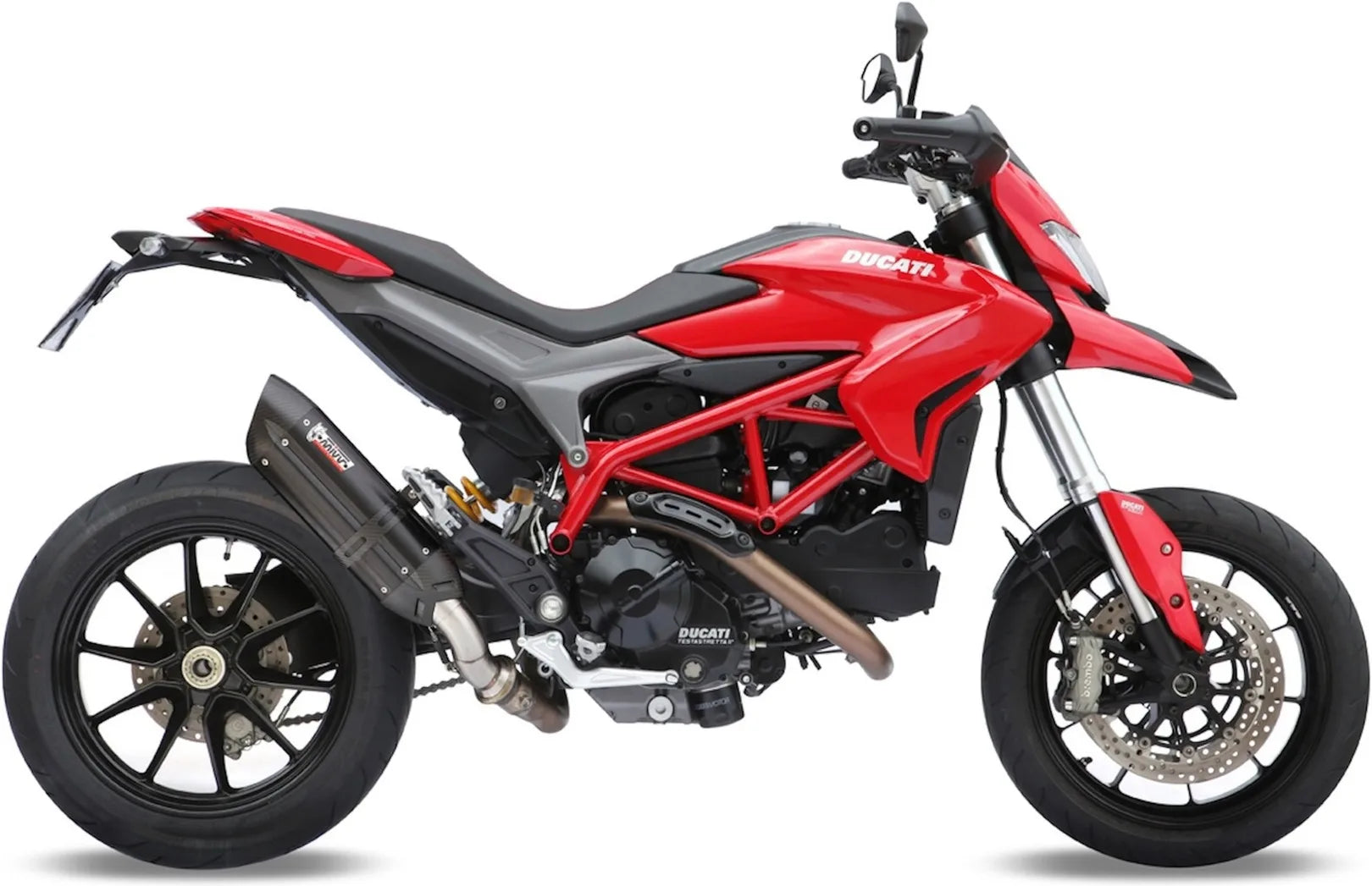 Système D'Échappement Catalytique Avec Homologation Acoustique Suono Acier Noir Carbon - Mivv Compatible Avec Ducati Hyperstrada 821 (2013-2015)