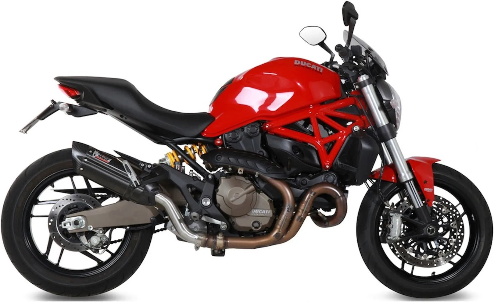 Système D'Échappement Catalytique Avec Homologation Acoustique Suono Acier Noir Carbon - Mivv Compatible Avec Ducati Monster 821 (2014-2017)