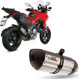 Système D'Échappement Homologué Au Niveau Sonore Suono Acier Carbon - Mivv Compatible Avec Ducati Multistrada 1200 (2015-2017)