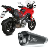 Système D'Échappement Homologué Au Niveau Sonore Delta Race Acier Noir Carbon - Mivv Compatible Avec Ducati Multistrada 1200 (2015-2017)