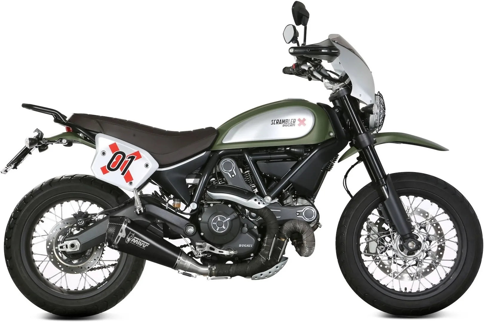 Système D'Échappement Catalytique Avec Homologation Acoustique Delta Race Acier Noir Carbon - Mivv Compatible Avec Ducati Scrambler 800 (2015-2020)