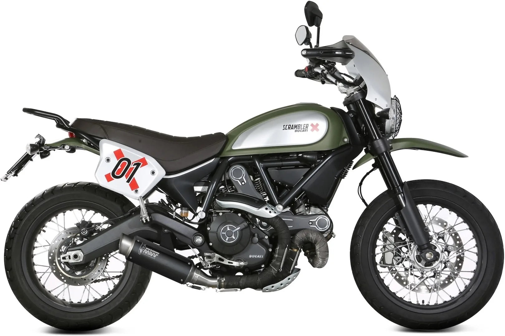 Système D'Échappement Catalytique Avec Homologation Acoustique Gppro Acier Noir - Mivv Compatible Avec Ducati Scrambler 800 (2015-2020)