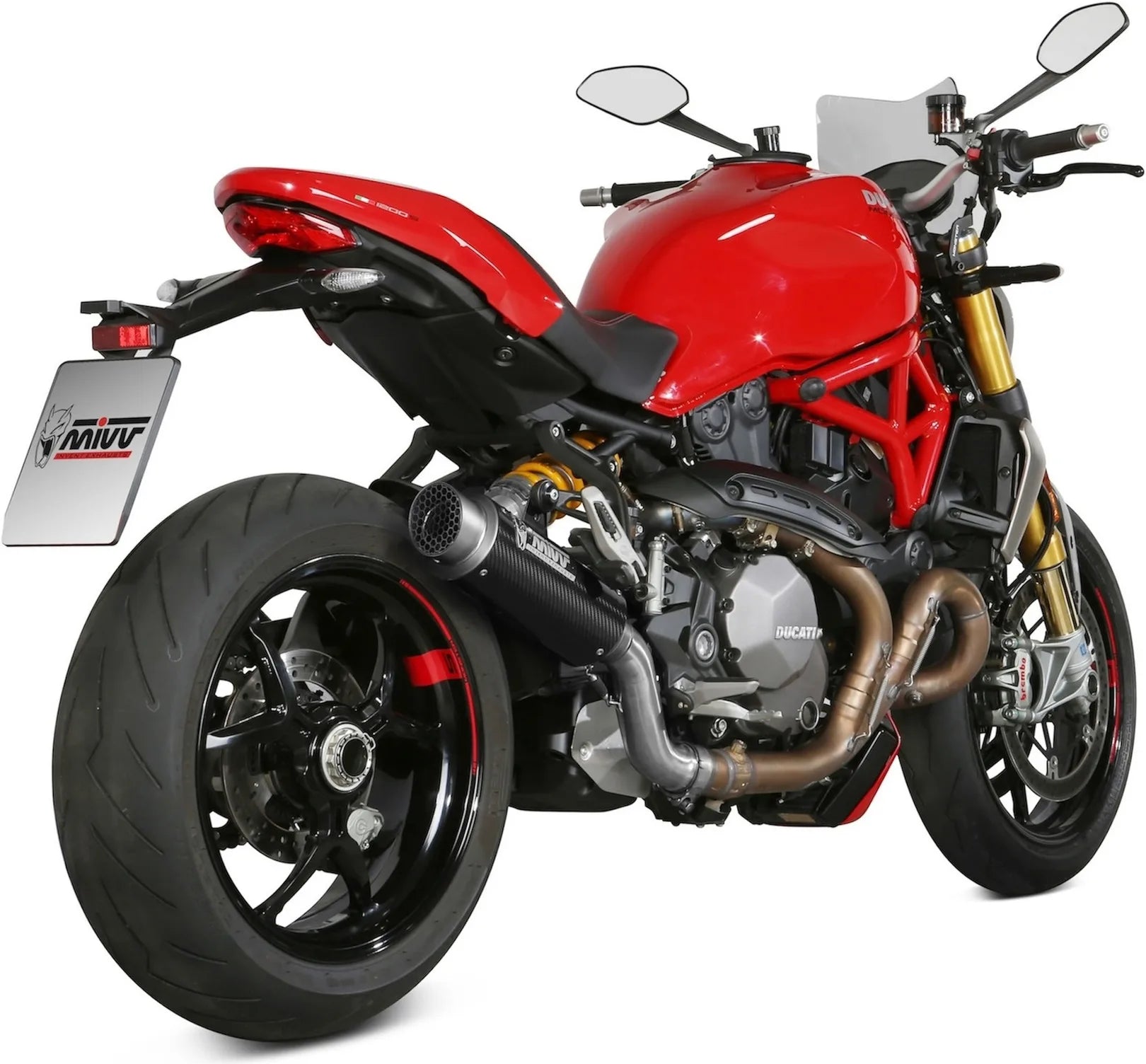 Système D'Échappement Catalytique Avec Homologation Acoustique Gppro Carbon - Mivv Compatible Avec Ducati Monster 821 (2018-2020)