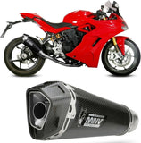 Système D'Échappement Catalytique Avec Homologation Acoustique Delta Race Carbon Carbon - Mivv Compatible Avec Ducati Supersport 939 - S (2017-2020)