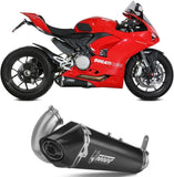 Système D'Échappement Catalytique Avec Homologation Acoustique Delta Race Acier Noir Carbon - Mivv Compatible Avec Ducati Panigale V2 (2020-2024)
