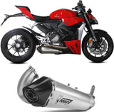Système D'Échappement Catalytique Avec Homologation Acoustique Delta Race Acier Carbon - Mivv Compatible Avec Ducati Panigale V2 (2020-2024)