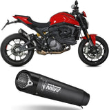 Système D'Échappement Homologué Au Niveau Sonore X-M5 Acier Noir Carbon - Mivv Compatible Avec Ducati Monster + (2021-2024)