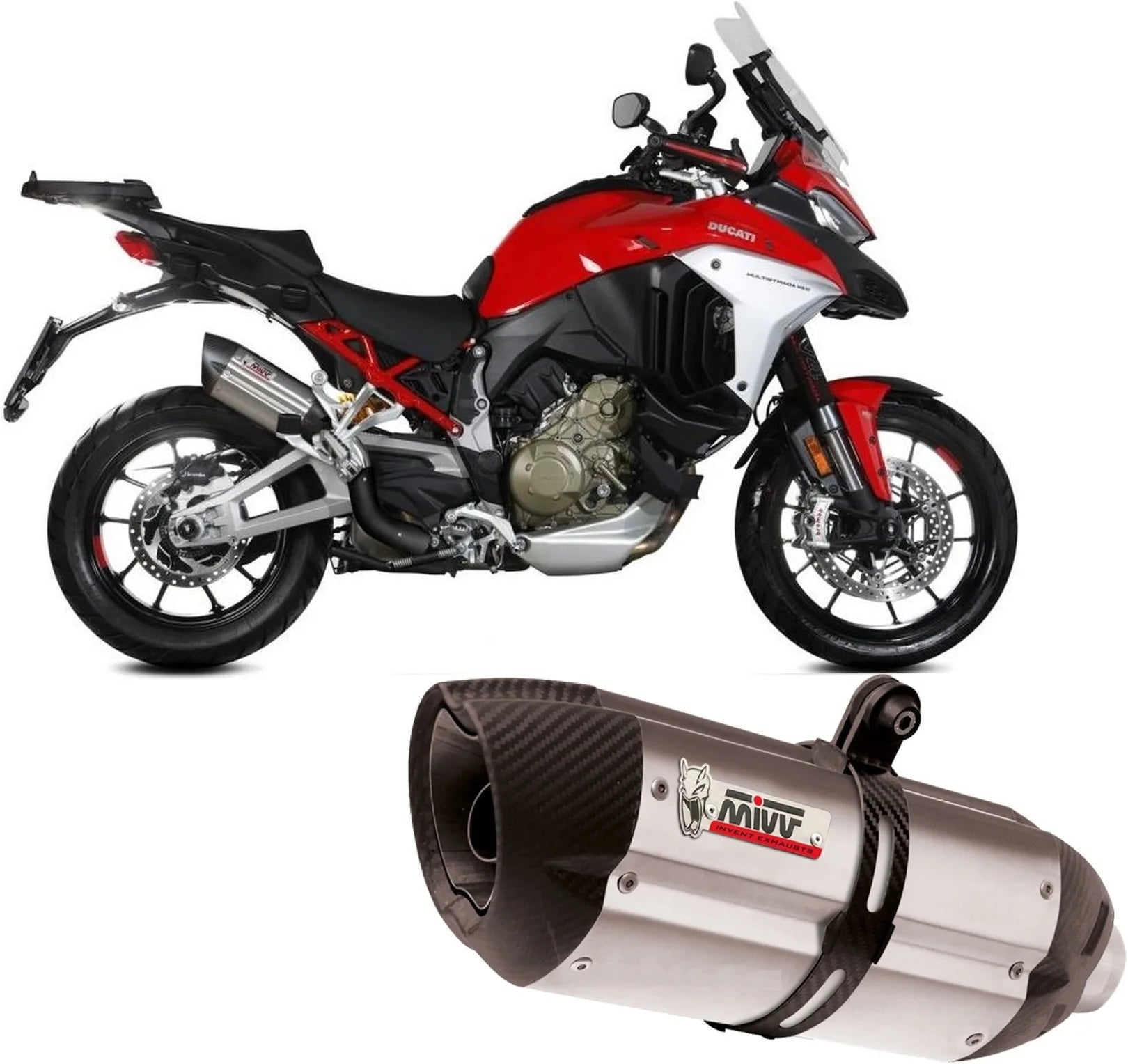 Système D'Échappement Homologué Au Niveau Sonore Suono Acier Carbon - Mivv Compatible Avec Ducati Multistrada V4 1100 - S (2021-2024)
