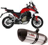 Système D'Échappement Homologué Au Niveau Sonore Suono Acier Carbon - Mivv Compatible Avec Ducati Multistrada V4 1100 - S (2021-2024)