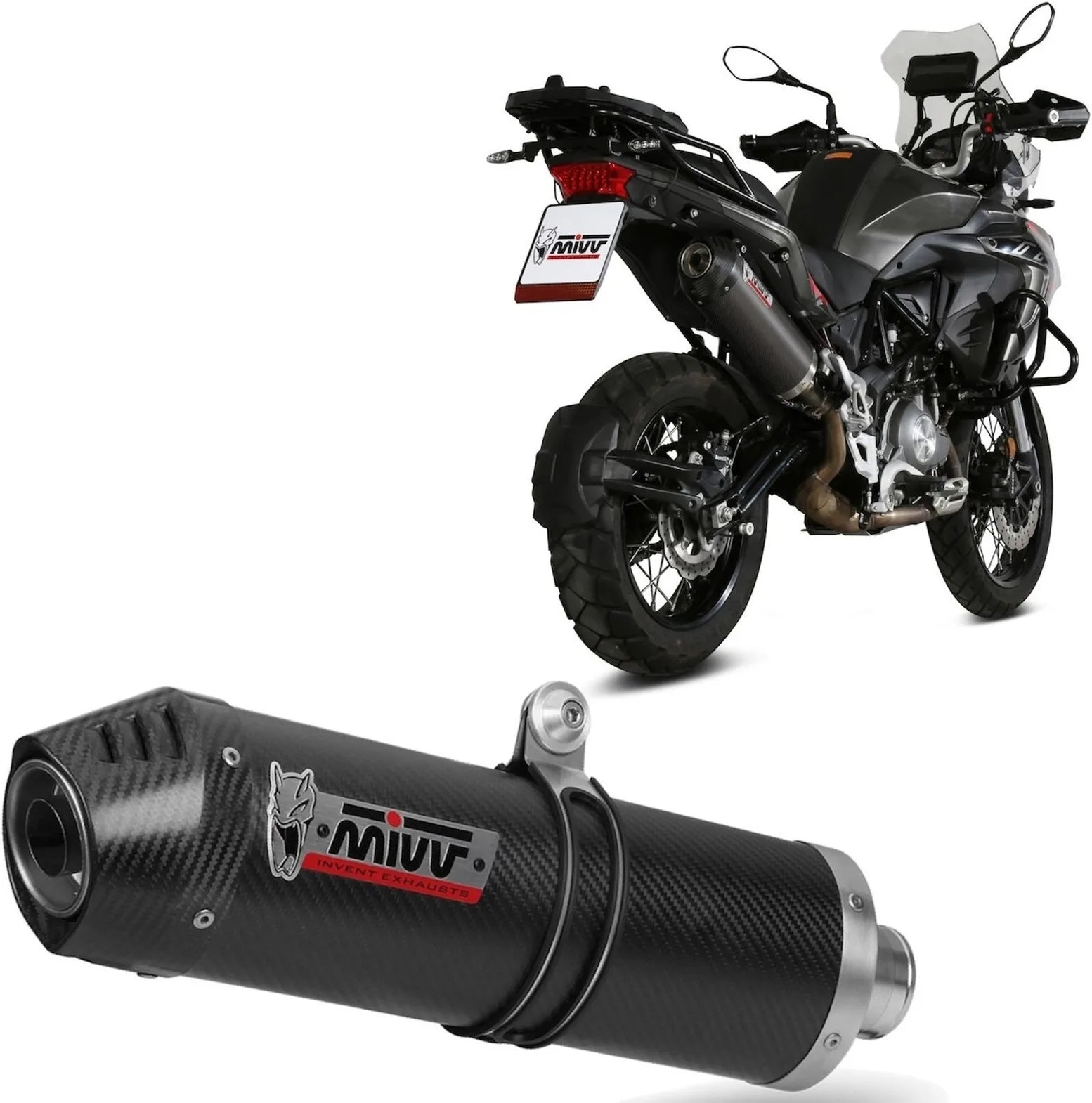Système D'Échappement Homologué Au Niveau Sonore Oval Carbon Carbon - Mivv Compatible Avec Benelli Trk 502 X (2018-2024)