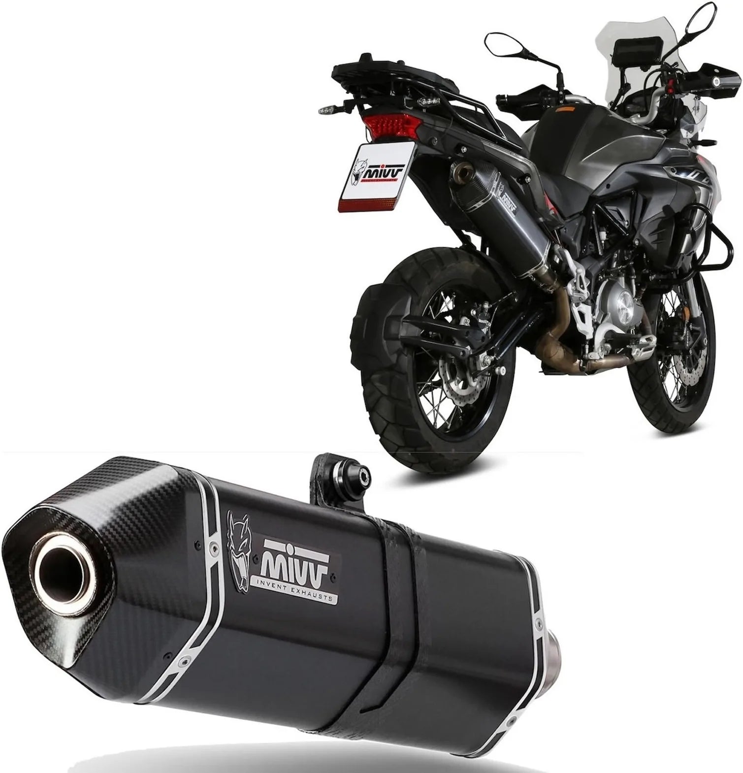 Système D'Échappement Homologué Au Niveau Sonore Speed Edge Acier Noir Carbon - Mivv Compatible Avec Benelli Trk 502 X (2018-2024)