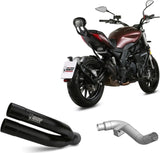 Système D'Échappement Non Catalysé Et Homologué Au Niveau Sonore Double Gun Acier Noir - Mivv Compatible Avec Benelli 502 C (2019-2024)