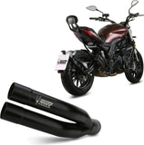 Système D'Échappement Homologué Au Niveau Sonore Double Gun Acier Noir - Mivv Compatible Avec Benelli 502 C (2019-2024)