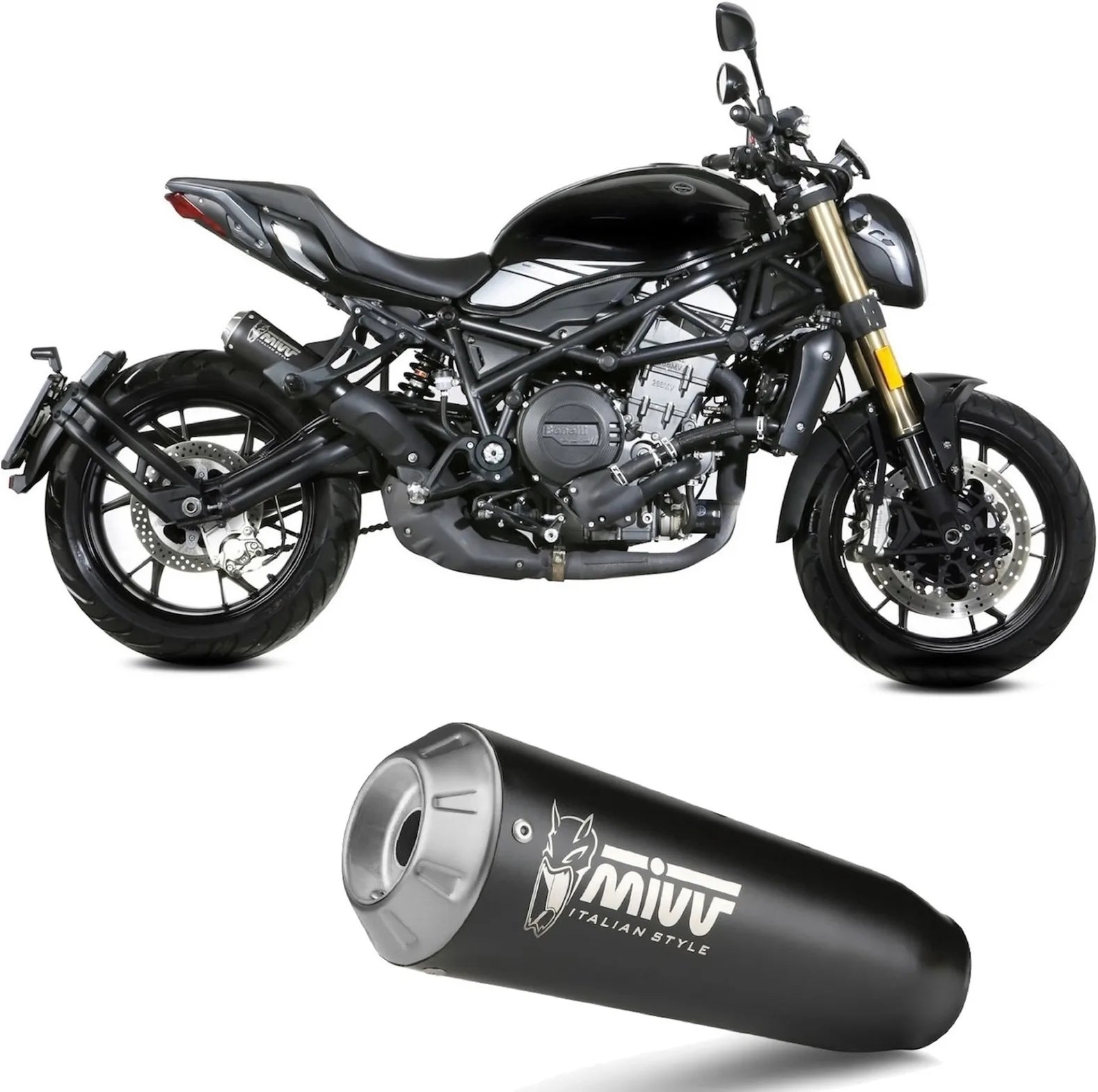 Système D'Échappement Homologué Au Niveau Sonore X-M1 Acier Noir - Mivv Compatible Avec Benelli 752 S (2019-2024)