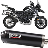 Système D'Échappement Homologué Au Niveau Sonore Oval Acier Noir Carbon - Mivv Compatible Avec Benelli Trk 702 - X (2023-2024)