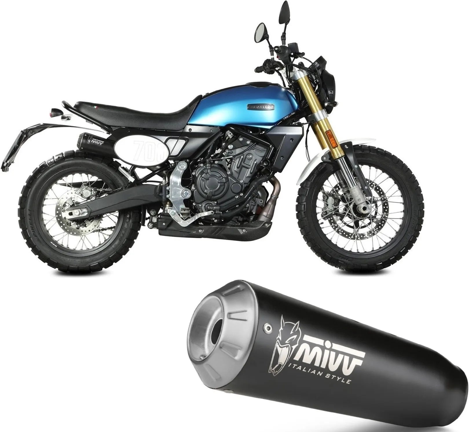 Système D'Échappement Homologué Au Niveau Sonore X-M1 Acier Noir - Mivv Compatible Avec Fantic Motor Caballero 700 (2024)