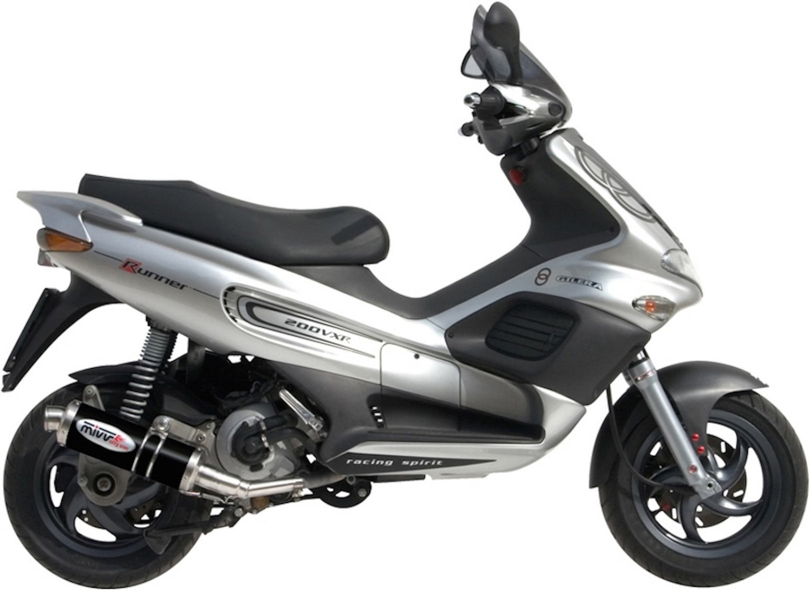 Exhaust Tip With Noise Certification Gp Steel Black - Mivv Compatible With Gilera Runner 200 (2003-2004)
