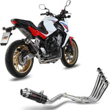 Système D'Échappement Complet Sans Catalyseur Et Homologué Au Niveau Sonore Gp Acier Noir - Mivv Compatible Avec Honda Cb 650 F (2014-2018)