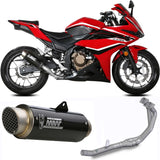 Système D'Échappement Complet Sans Catalyseur Et Homologué Au Niveau Sonore Gppro Carbon - Mivv Compatible Avec Honda Cbr 500 R (2019-2020)