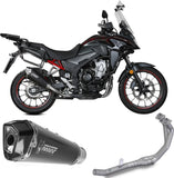Système D'Échappement Complet Sans Catalyseur Et Homologué Au Niveau Sonore Delta Race Acier Noir Carbon - Mivv Compatible Avec Honda Cb 500 X (2021-2024)