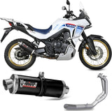 Système D'Échappement Complet Sans Catalyseur Et Homologué Au Niveau Sonore Oval Acier Noir - Mivv Compatible Avec Honda Xl 750 Transalp (2023-2024)