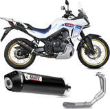 Système D'Échappement Complet Sans Catalyseur Et Homologué Au Niveau Sonore Oval Acier Noir Carbon - Mivv Compatible Avec Honda Xl 750 Transalp (2023-2024)