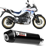 Exhaust Tip With Noise Certification Oval Steel Black Carbon - Mivv Compatible With Honda Xl 750 Transalp (2023-2024)