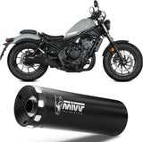 Système D'Échappement Homologué Au Niveau Sonore Hr-1 Acier Noir - Mivv Compatible Avec Honda Cmx 500 Rebel (2022-2024)