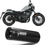 Système D'Échappement Homologué Au Niveau Sonore Hr-1 Acier Noir Carbon - Mivv Compatible Avec Honda Cmx 500 Rebel (2022-2024)