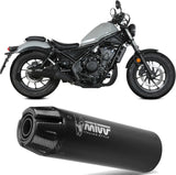 Système D'Échappement Homologué Au Niveau Sonore Hr-1 Acier Noir Carbon - Mivv Compatible Avec Honda Cmx 500 Rebel (2022-2024)