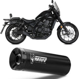 Système D'Échappement Homologué Au Niveau Sonore Hr-1 Acier Noir Carbon - Mivv Compatible Avec Honda Cmx 1100 Rebel (2022-2024)