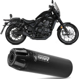 Système D'Échappement Homologué Au Niveau Sonore Hr-1 Acier Noir Carbon - Mivv Compatible Avec Honda Cmx 1100 Rebel (2022-2024)