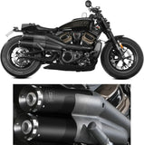 Double Sortie D'Échappement Avec Catalyseur Et Homologation Acoustique Hr-1 Acier Noir - Mivv Compatible Avec Harley-Davidson Sportster S (2021-2024)
