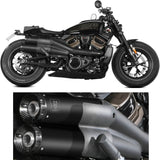 Dual Catalytic Exhaust Tips With Sound Certification Hr-1 Steel Black Carbon - Mivv Compatible With Harley-Davidson Sportster S (2021-2024)