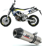 Système D'Échappement Catalytique Avec Homologation Acoustique Oval Titanium Carbon - Mivv Compatible Avec Husqvarna 701 Enduro (2017-2020)