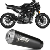 Système D'Échappement Homologué Au Niveau Sonore X-M1 Acier Noir - Mivv Compatible Avec Husqvarna Svartpilen 125 (2021-2023)