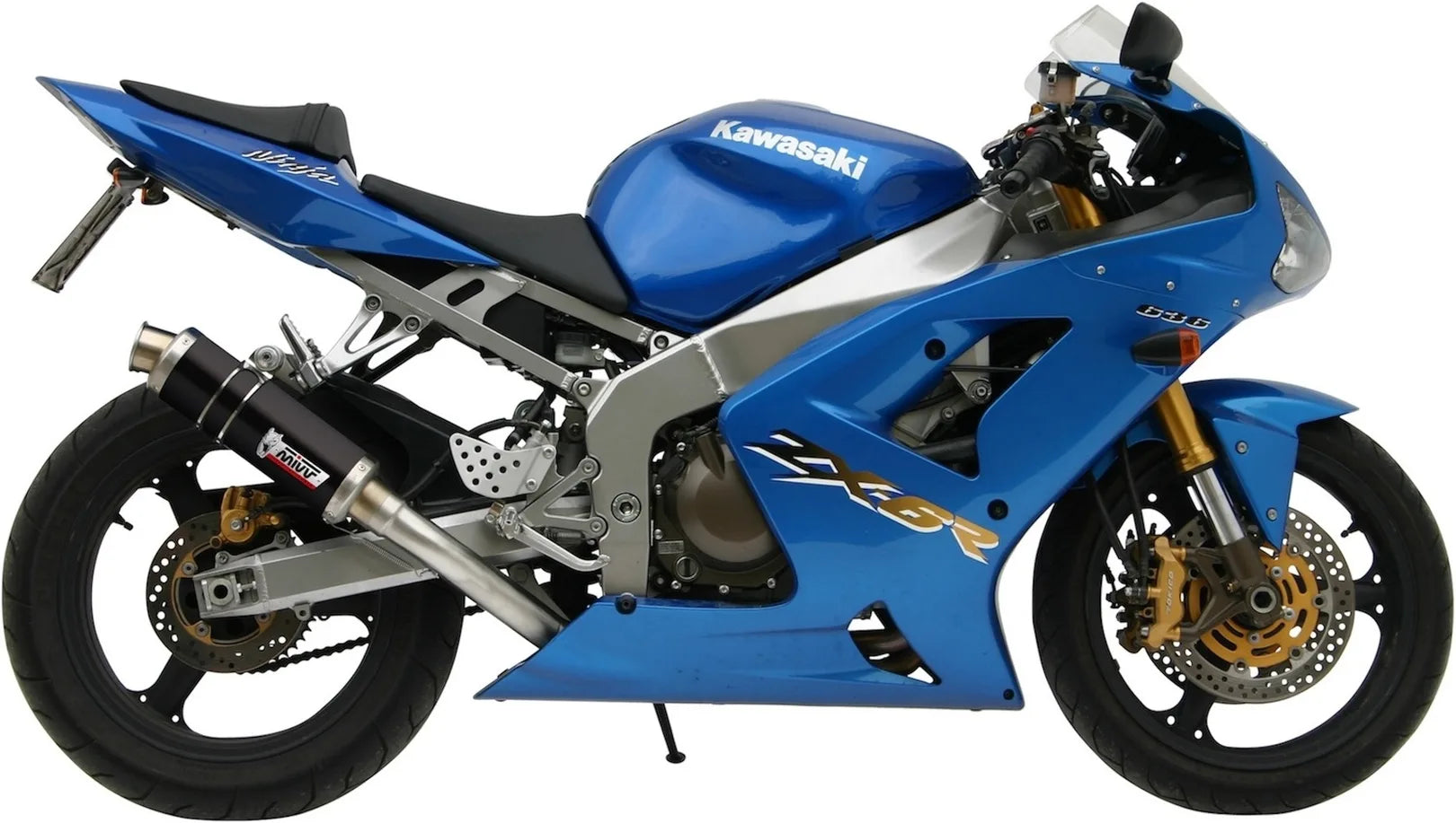 Système D'Échappement Homologué Au Niveau Sonore Gp Acier Noir - Mivv Compatible Avec Kawasaki Zx 6R 636 (2003-2004)