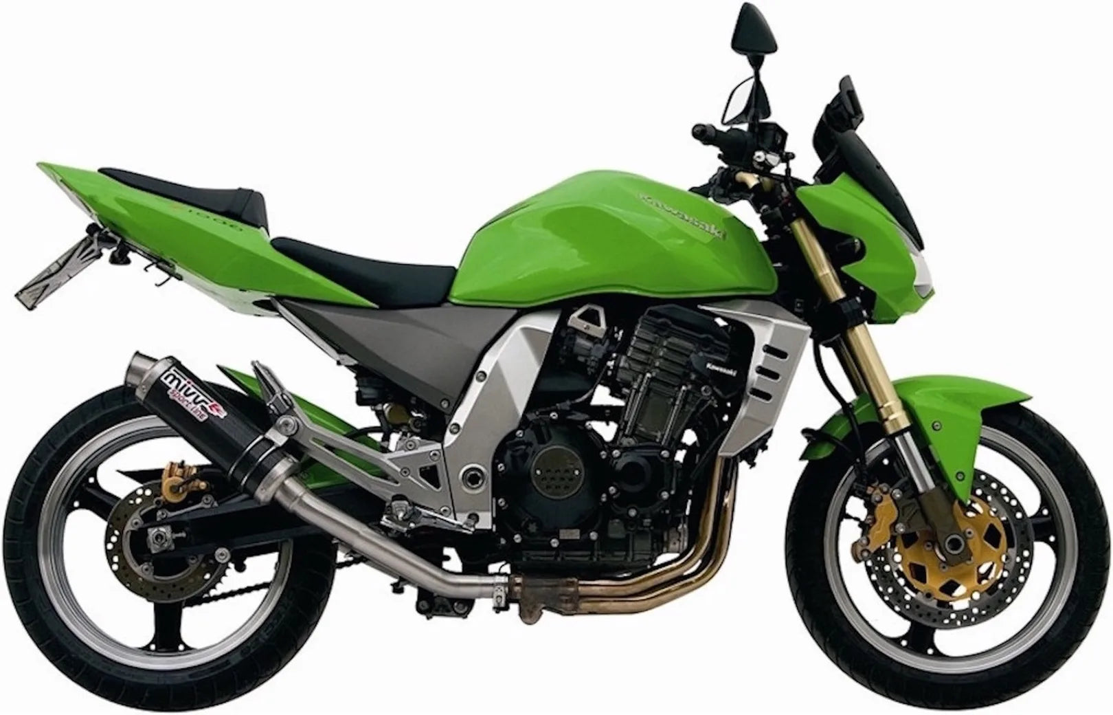 Double Sortie D'Échappement Homologuée Au Niveau Sonore Gp Carbon - Mivv Compatible Avec Kawasaki Z 1000 (2003-2006)