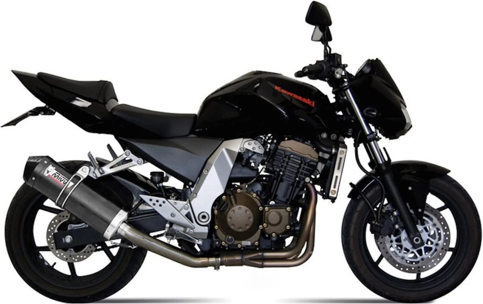 Système D'Échappement Homologué Au Niveau Sonore Oval Carbon Carbon - Mivv Compatible Avec Kawasaki Z 750 (2004-2006)