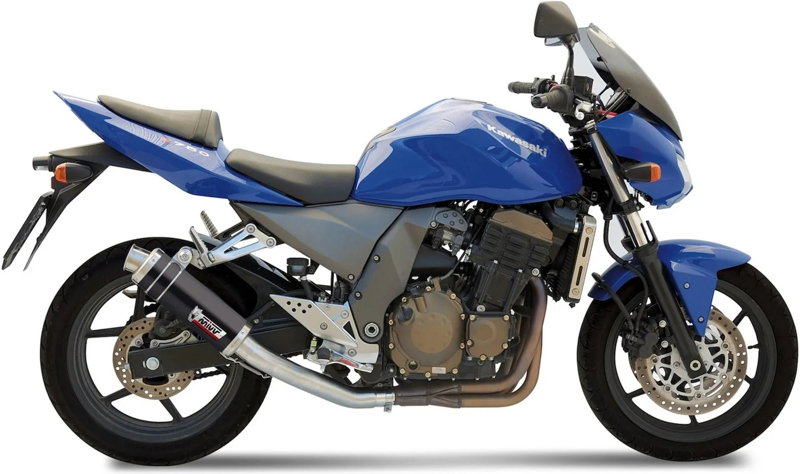 Système D'Échappement Homologué Au Niveau Sonore Gp Acier Noir - Mivv Compatible Avec Kawasaki Z 750 (2004-2006)