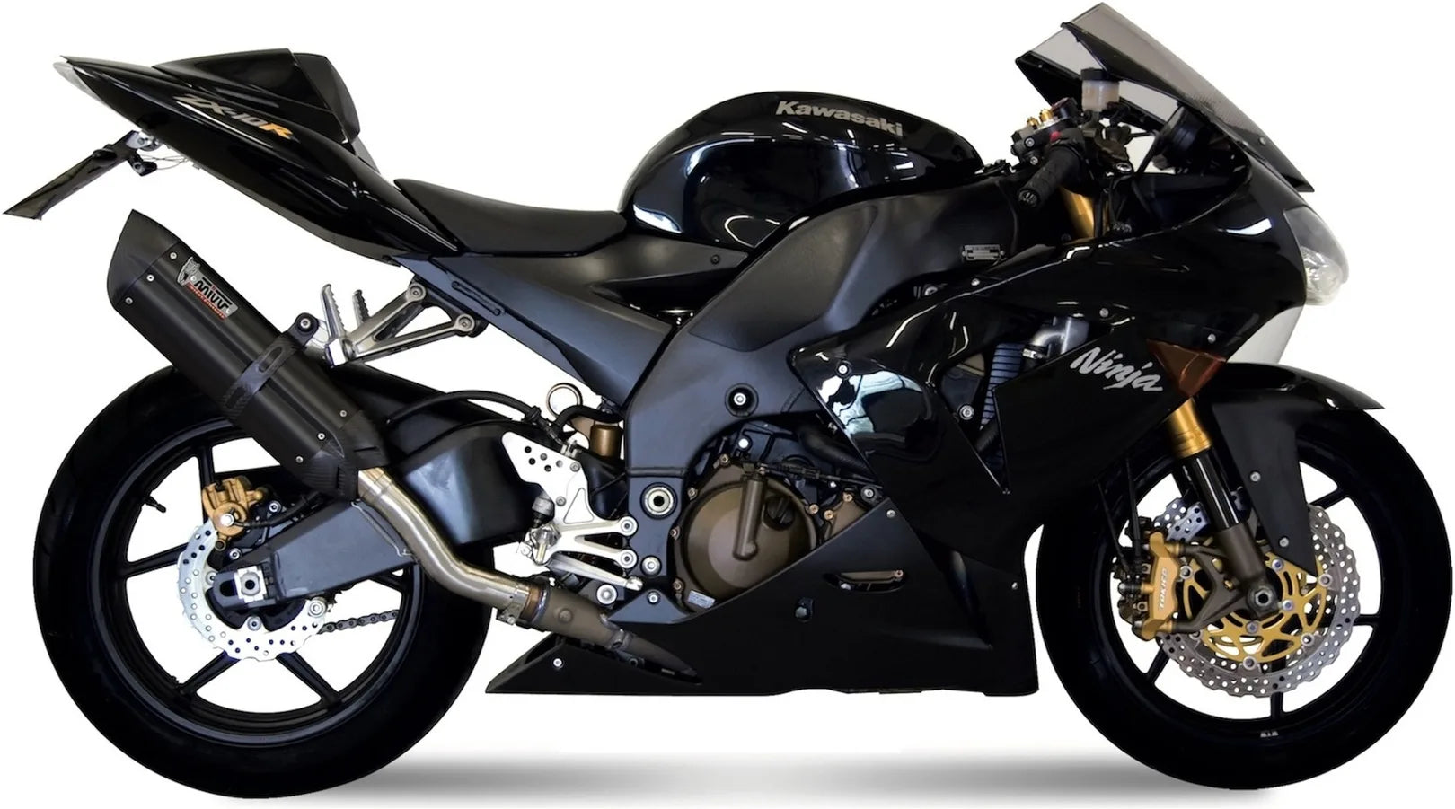 Système D'Échappement Homologué Au Niveau Sonore Suono Acier Noir Carbon - Mivv Compatible Avec Kawasaki Zx-10R (2004-2005)