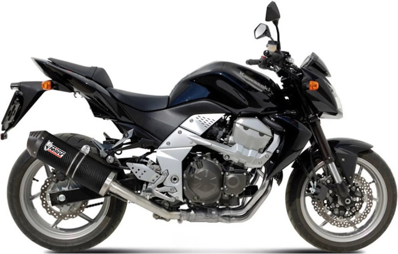 Système D'Échappement Catalytique Avec Homologation Acoustique Oval Carbon Carbon - Mivv Compatible Avec Kawasaki Z 750 (2007-2014)