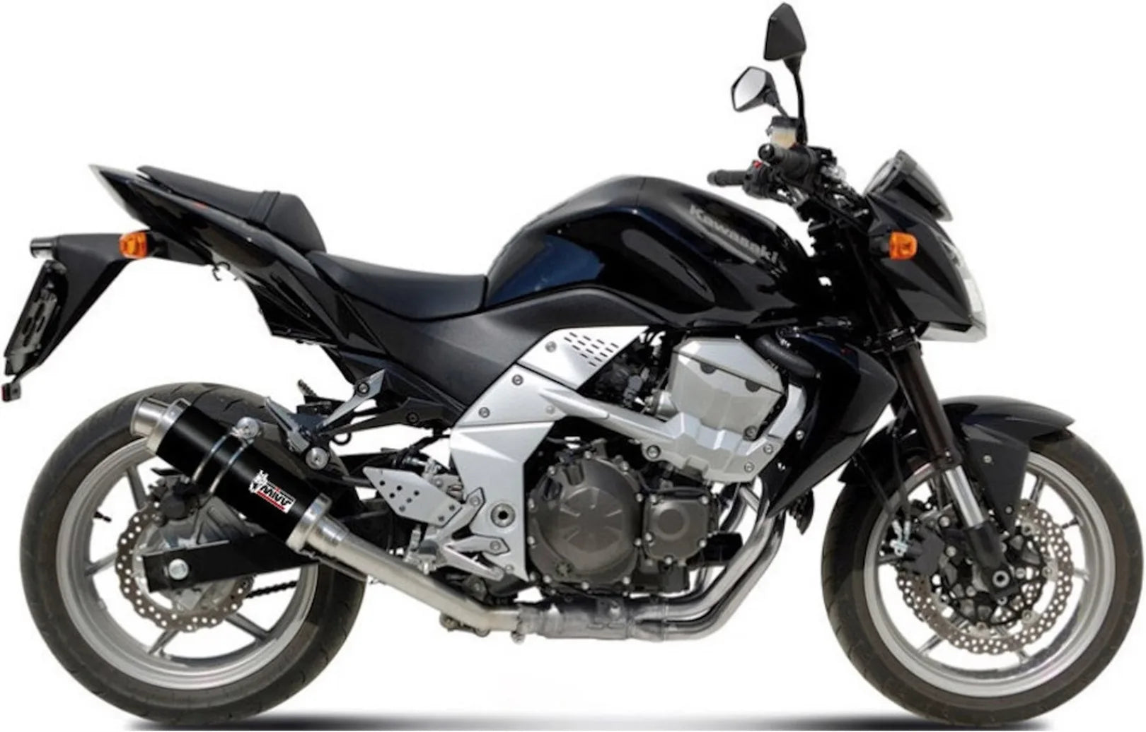 Système D'Échappement Catalytique Avec Homologation Acoustique Gp Acier Noir - Mivv Compatible Avec Kawasaki Z 750 (2007-2014)