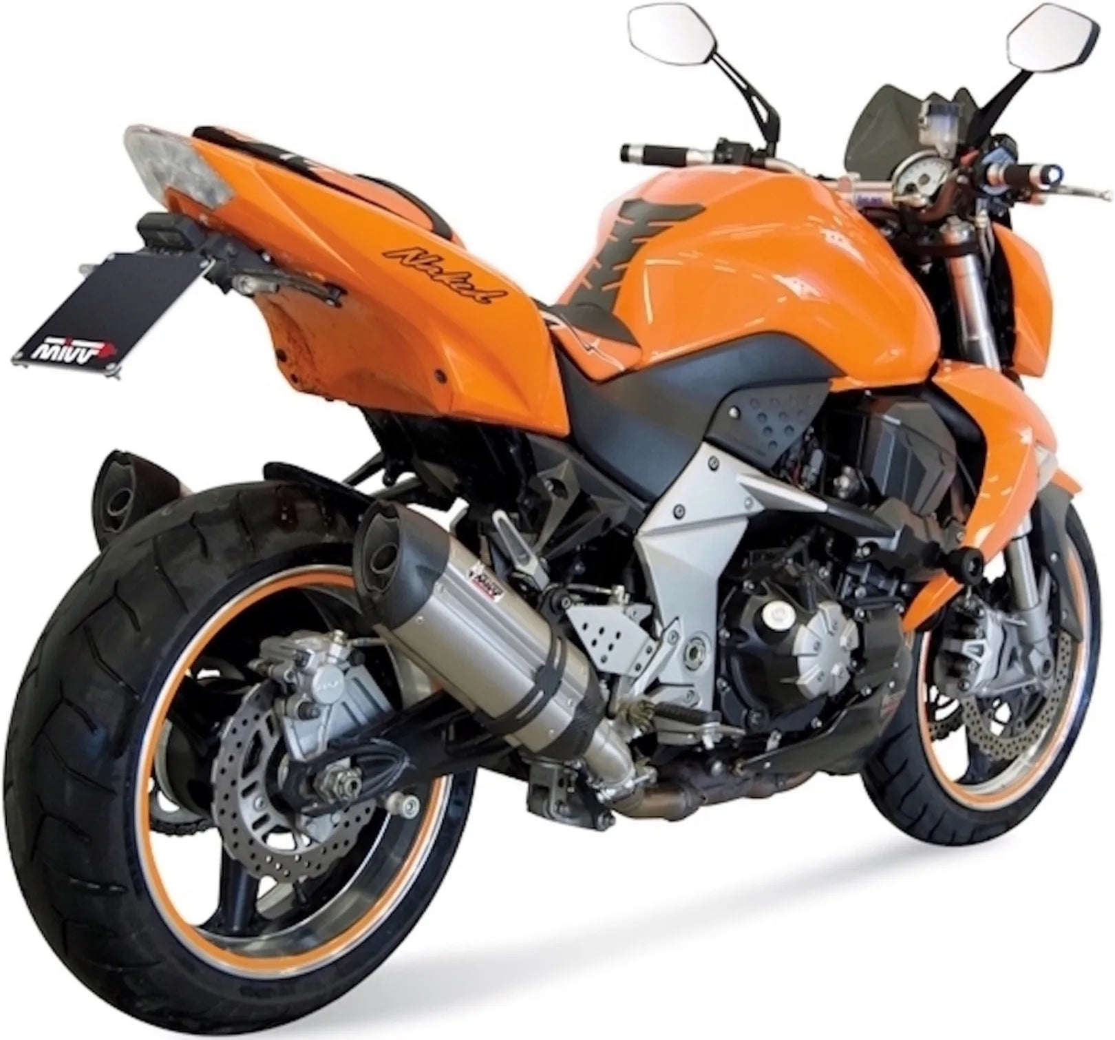 Double Sortie D'Échappement Homologuée Au Niveau Sonore Suono Acier Carbon - Mivv Compatible Avec Kawasaki Z 1000 (2007-2009)